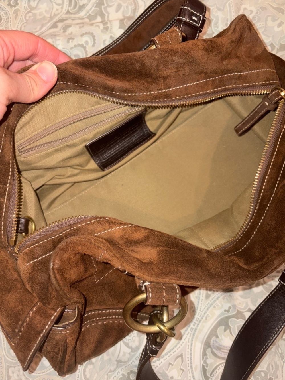 Vintage Coach Mia Soho Chocolate Brown Suede Buckle Satchel - Picture 11 of 14